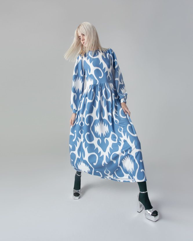 LUCY DRESS SWEATSHIRT (BLUE/WHITE) MAMOUSH CLOTHES 5