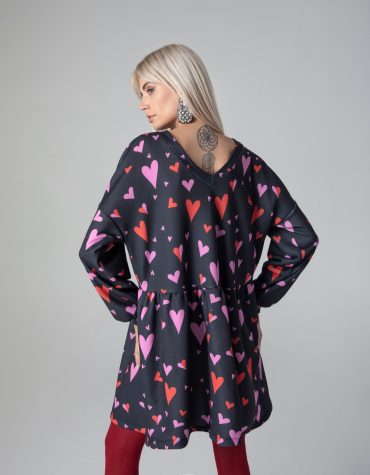 SANE SHORT DRESS (BLACK HEARTS) MAMOUSH CLOTHES