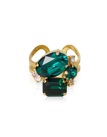 MINI CAROLINA RING GOLD-EMERALD CAROLINE SVEDBOM ΑΞΕΣΟΥΑΡ