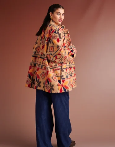 LORENA JACQUARD MINI COAT KARAVAN CLOTHES 2