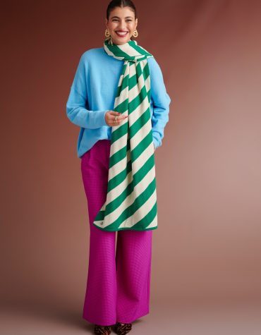 WALTER STRIPED SCARF (GREEN IVORY) KARAVAN ACCESSORY 2