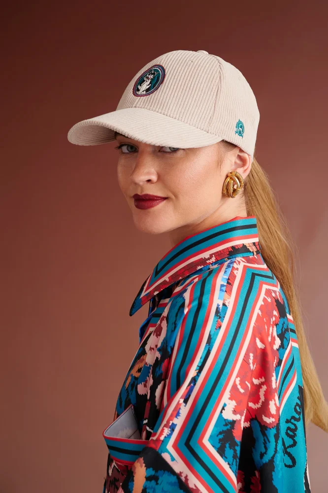 ASTRID CURDUROY DAD HAT (CAT ARTWORK) KARAVAN ACCESSORY 4