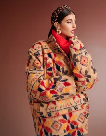 LORENA JACQUARD MINI COAT KARAVAN CLOTHES
