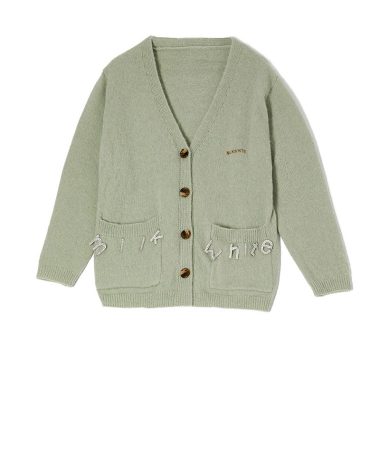 CARDIGAN WITH CRYSTALS (MINT) MILKWHITE BLOUSES
