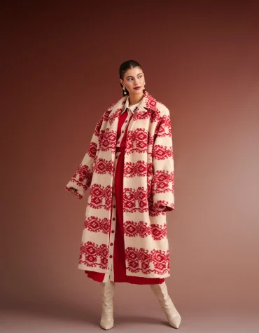 KYNDALL OVERSIZED ΖΑΚΑΡ ΠΑΛΤΟ (IVORY RED) KARAVAN ΝΕΕΣ ΑΦΙΞΕΙΣ 2
