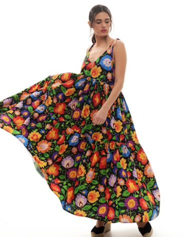 ELSA ΦΟΡΕΜΑ (BLACK FLOWERS) MAMOUSH OUTLET -70%