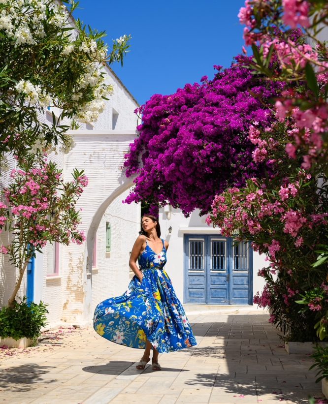 ELSA ΦΟΡΕΜΑ (BLUE FLOWERS) MAMOUSH ΠΡΟΣΦΟΡΕΣ 5