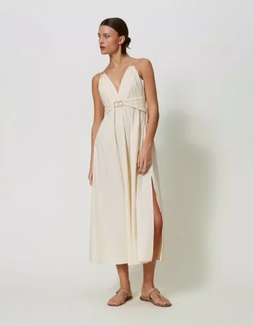 ΦOΡΕΜΑ ΠΟΠΛIΝΑ ΜΕ ΟΒΆΛ Τ ΖΩΝΗ TWINSET OUTLET -70%