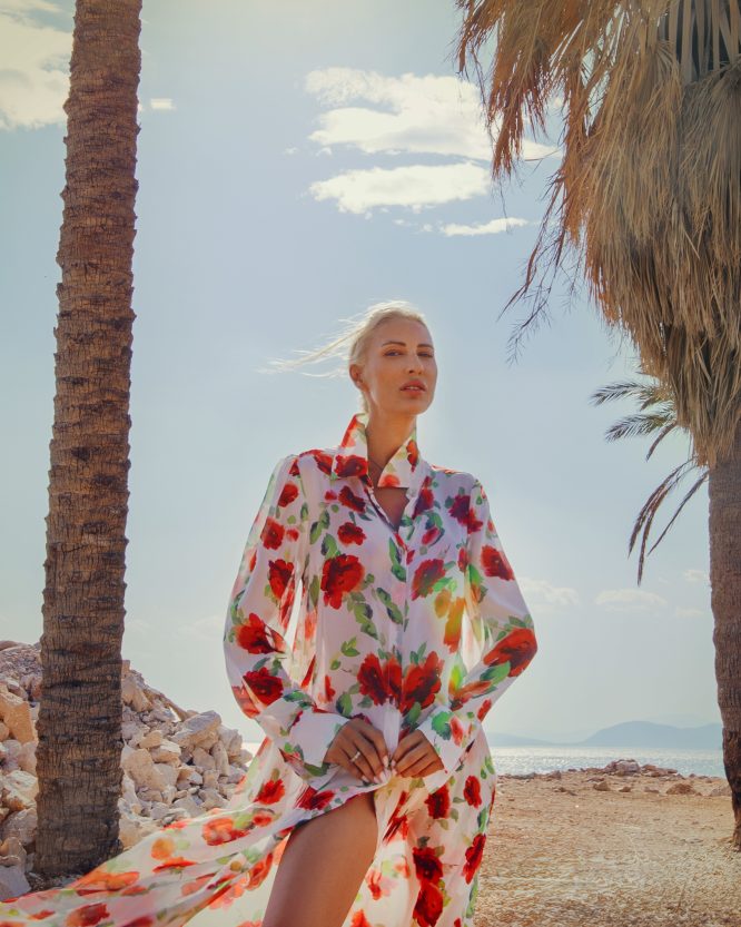 ILEKTRA ΜΑΚΡΥ ΦΟΡΕΜΑ (WHITE ROSES) MAMOUSH OUTLET -70% 9
