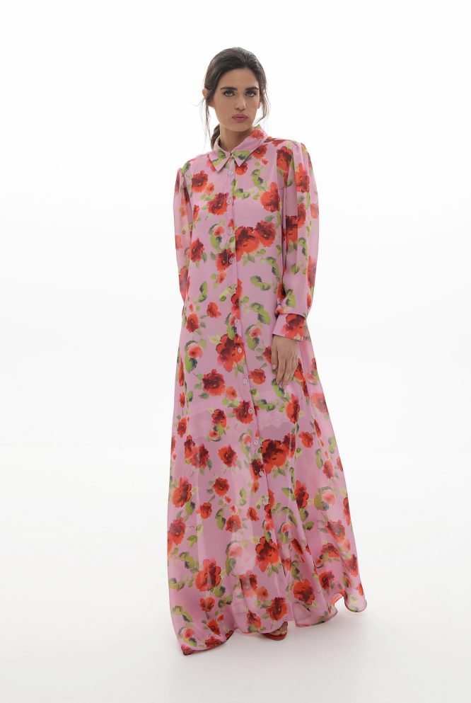 ILEKTRA ΜΑΚΡΥ ΦΟΡΕΜΑ (PINK ROSES) MAMOUSH new arrivals 8