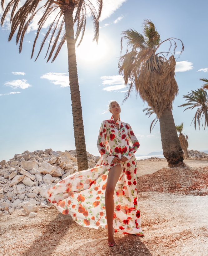 ILEKTRA ΜΑΚΡΥ ΦΟΡΕΜΑ (WHITE ROSES) MAMOUSH OUTLET -70% 7
