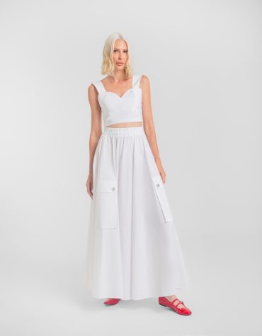 CLAIRE ΦΟΥΣΤΑ ΜΕ ΤΣΕΠΕΣ (WHITE) MAMOUSH OUTLET -70%
