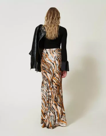 ΜΑΚΡΙΑ ANIMAL PRINT ΣΑΤΕΝ ΦΟΥΣΤΑ TWINSET ΠΡΟΣΦΟΡΕΣ 2
