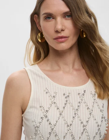 ΤΟΠ ΜΕ ΔΙΑΚΟΣΜΗΤΙΚΑ ΚΕΝΤΗΜΕΝΑ ΣΤΡΑΣ TWINSET OUTLET -70% 2