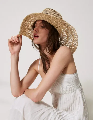 ΨΑΘΙΝΟ ΚΑΠΕΛΟ ΜΕ ΦΑΡΔΥ ΓΕΙΣΟ TWINSET OUTLET -70% 2