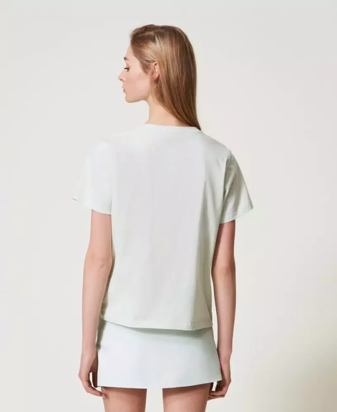 T-SHIRT ΜΕ ΠΛΑΚΑ ΣΤΡΑΣ ΟΒΑΛ Τ TWINSET ΠΡΟΣΦΟΡΕΣ 5