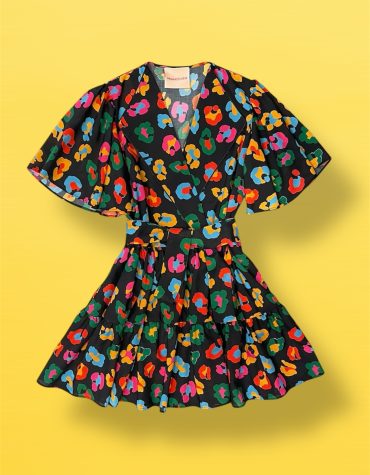 ‘ARIANA’ MINI ΦΟΡΕΜΑ (BLACK /ANIMAL PRINT) MAMOUSH