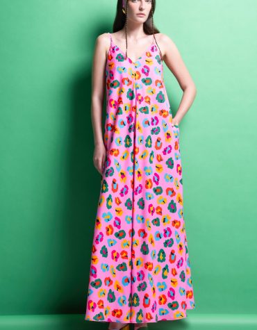 ‘KELLY’ MAXI ΦΟΡΕΜΑ (PINK/ANIMAL PRINT) MAMOUSH new arrivals 2