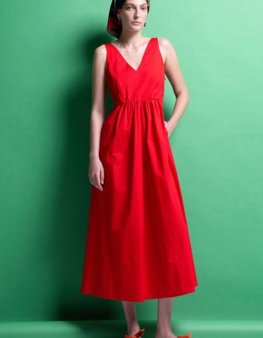 ‘VICTORIA’ ΒΑΜΒΑΚΕΡΟ ΜΙΝΤΙ ΦΟΡΕΜΑ (RED) MAMOUSH new arrivals 2