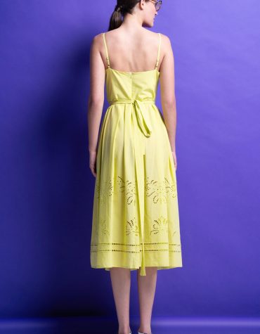 ‘KIMBERLY’ ΒΑΜΒΑΚΕΡΟ ΜΙΝΤΙ ΦΟΡΕΜΑ ΜΕ ΚΕΝΤΗΜΑ (PALE YELLOW) MAMOUSH new arrivals 2
