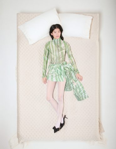 PRINTED ΤΟΥΛΙΝΟ TOP (GREEN) MILKWHITE OUTLET -70% 2