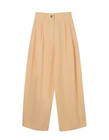 CLASSIC ΠΑΝΤΕΛΟΝΙ CROPPED (YELLOW CHECK) MILKWHITE ΝΕΕΣ ΑΦΙΞΕΙΣ
