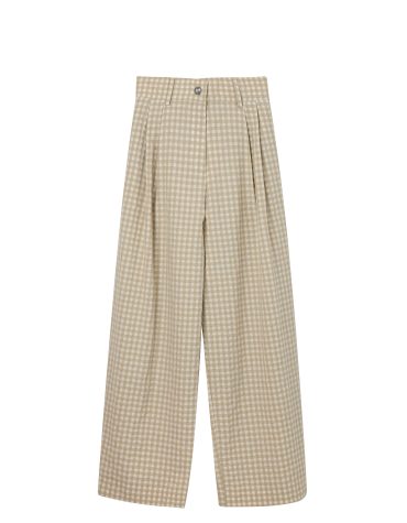 CLASSIC ΠΑΝΤΕΛΟΝΙ CROPPED (GREEN CHECK) MILKWHITE ΝΕΕΣ ΑΦΙΞΕΙΣ