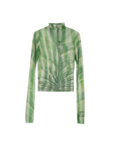 PRINTED ΤΟΥΛΙΝΟ TOP (GREEN) MILKWHITE ΜΠΛΟΥΖΕΣ