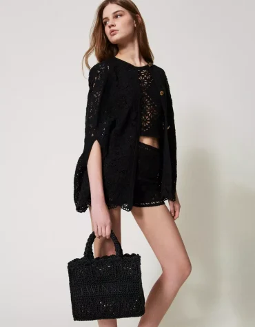 ΤΣΑΝΤΑ SHOPPER ΜΕ ΒΕΛΟΝΑΚΙ  ‘BOHEMIENNE’ TWINSET ΝΕΕΣ ΑΦΙΞΕΙΣ 2