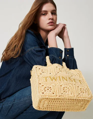 ΤΣΑΝΤΑ SHOPPER ΜΕ ΒΕΛΟΝΑΚΙ  ‘BOHEMIENNE’ TWINSET ΝΕΕΣ ΑΦΙΞΕΙΣ 2