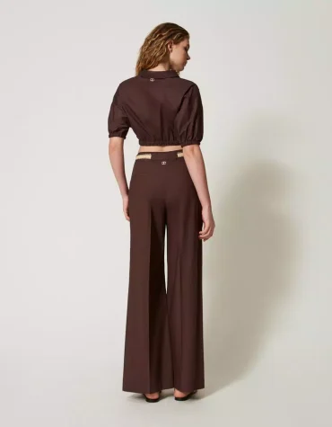 ΠΑΝΤΕΛΟΝΙ PALAZZO ΣΕ ΠΟΠΛΙΝΑ ΜΕ ΖΩΝΗ TWINSET OUTLET -70% 2