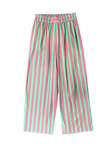 ‘ELLY’ CROPPED ΒΑΜΒΑΚΕΡΟ ΠΑΝΤΕΛΟΝΙ (STRIPED PINK/GREEN) MAMOUSH ΝΕΕΣ ΑΦΙΞΕΙΣ