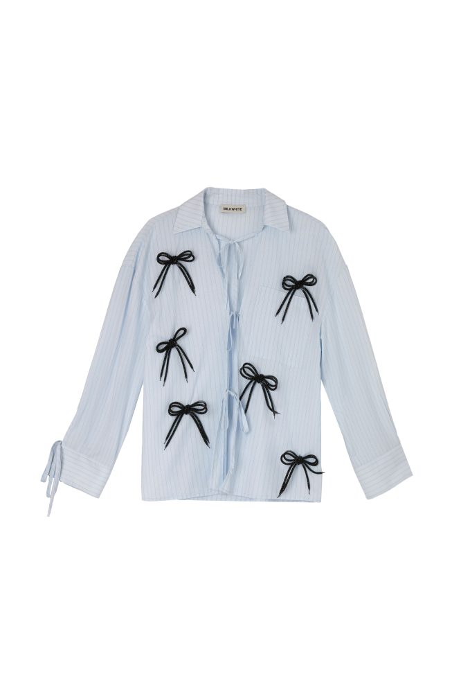 ΠΟΥΚΑΜΙΣΟ ΜΕ ΦΙΟΓΚΑΚΙΑ (STRIPES BLUE) MIKWHITE ΝΕΕΣ ΑΦΙΞΕΙΣ 3