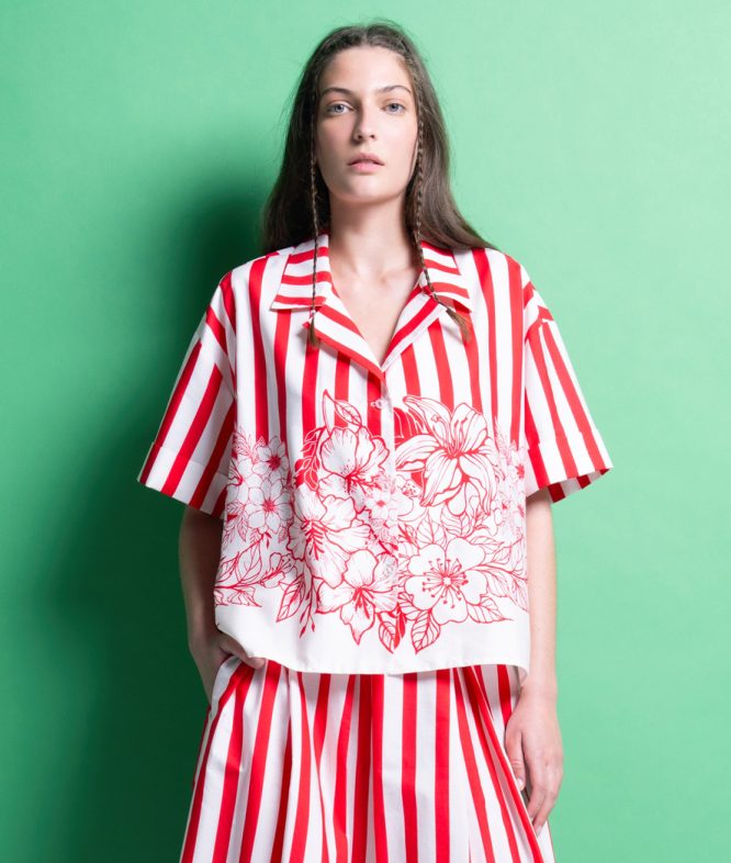 ‘VANYA’ ΒΑΜΒΑΚΕΡΟ ΠΟΥΚΑΜΙΣΟ (RED STRIPES) MAMOUSH ΝΕΕΣ ΑΦΙΞΕΙΣ 2