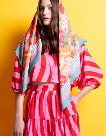 ‘ALYSSA’ ΜΑΝΤΗΛΙ-ΠΑΡΕΟ (FLORAL PRINT) MAMOUSH OUTLET -70% 2