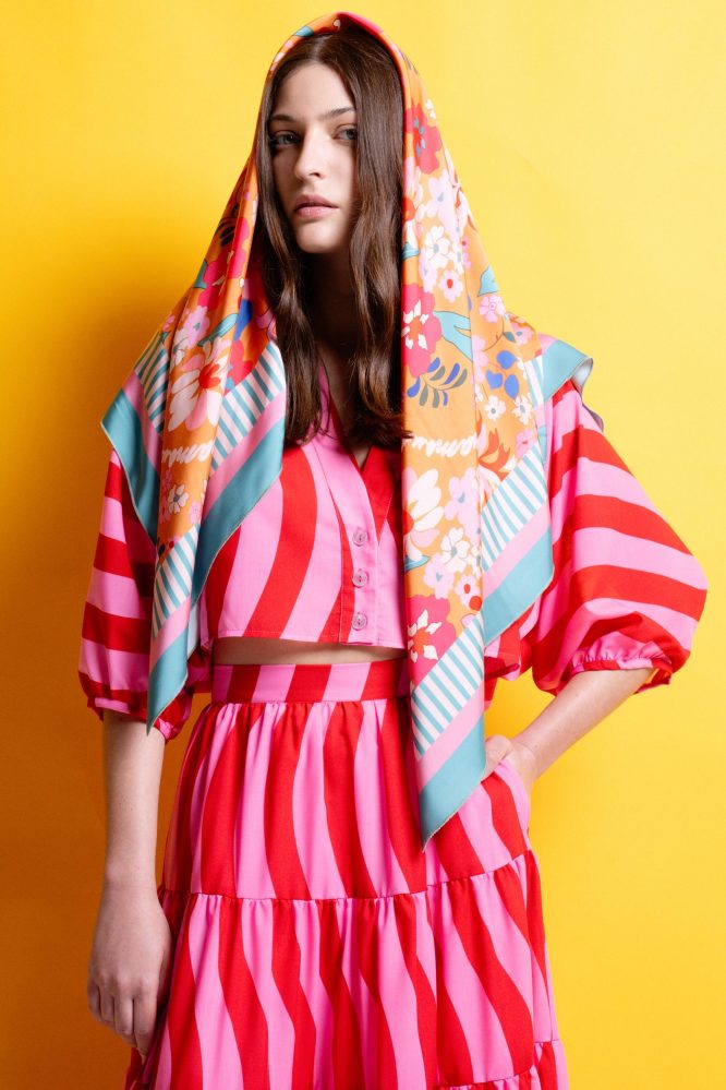 ‘ALYSSA’ ΜΑΝΤΗΛΙ-ΠΑΡΕΟ (FLORAL PRINT) MAMOUSH ΝΕΕΣ ΑΦΙΞΕΙΣ 4