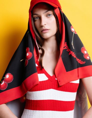 ‘ALYSSA’ ΜΑΝΤΗΛΙ-ΠΑΡΕΟ (BLACK CHERRY) MAMOUSH OUTLET -70% 2