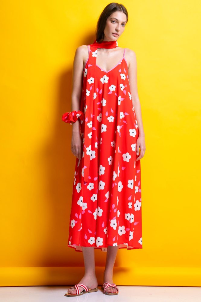 ‘ALMA’ ΜΙΝΤΙ ΦΟΡΕΜΑ (RED/DAISIES) MAMOUSH ΝΕΕΣ ΑΦΙΞΕΙΣ 3