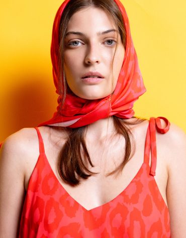 ‘ALYSSA’ ΜΑΝΤΗΛΙ-ΠΑΡΕΟ (PINK/ANIMAL PRINT) MAMOUSH OUTLET -70% 2