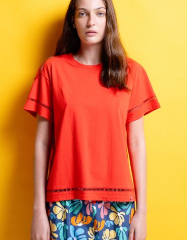 T-SHIRT ΜΟΝΟΧΡΩΜΑ (RED) MAMOUSH OUTLET -70%