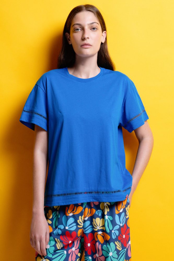 T-SHIRT ΜΟΝΟΧΡΩΜΑ (BLUE) MAMOUSH ΝΕΕΣ ΑΦΙΞΕΙΣ 3