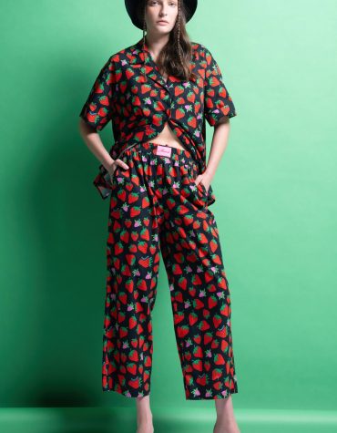 ‘ELLY’ CROPPED ΒΑΜΒΑΚΕΡΟ ΠΑΝΤΕΛΟΝΙ (STRAWBERRIES) MAMOUSH new arrivals