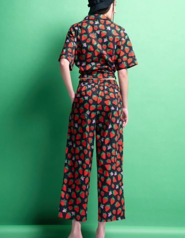 ‘ELLY’ CROPPED ΒΑΜΒΑΚΕΡΟ ΠΑΝΤΕΛΟΝΙ (STRAWBERRIES) MAMOUSH OUTLET -70% 2