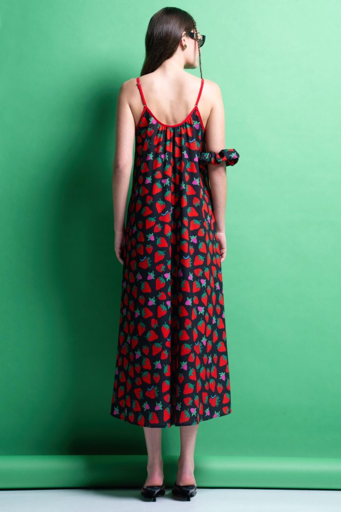 ‘ALMA’ ΜΙΝΤΙ ΦΟΡΕΜΑ (BLACK/STRAWBERRIES) MAMOUSH ΝΕΕΣ ΑΦΙΞΕΙΣ 4