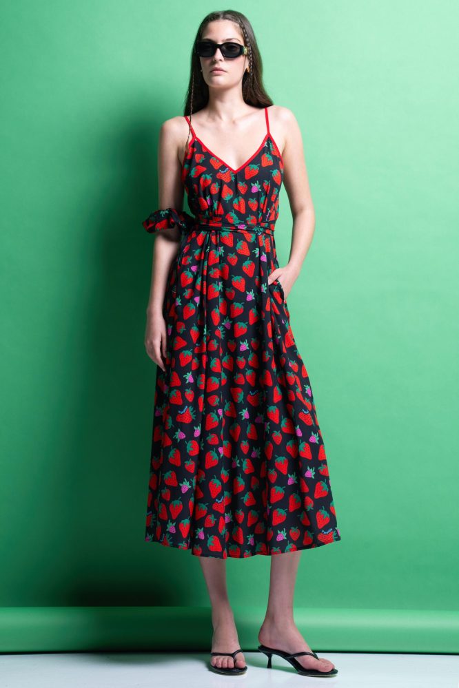‘ALMA’ ΜΙΝΤΙ ΦΟΡΕΜΑ (BLACK/STRAWBERRIES) MAMOUSH ΝΕΕΣ ΑΦΙΞΕΙΣ 3