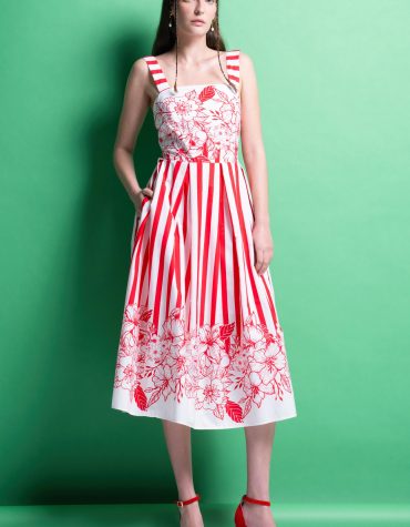 ‘MIRA’ ΡΙΓΕ ΜΙΝΤΙ ΦΟΡΕΜΑ (RED STRIPES) MAMOUSH SALES