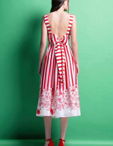 ‘MIRA’ ΡΙΓΕ ΜΙΝΤΙ ΦΟΡΕΜΑ (RED STRIPES) MAMOUSH OUTLET -70% 2