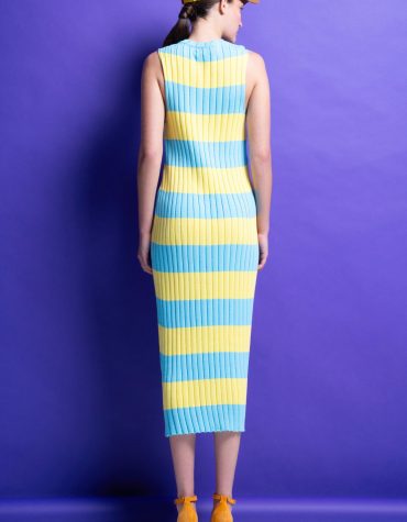 ‘MOLLY’ ΡΙΓΕ ΠΛΕΚΤΟ ΦΟΡΕΜΑ (TURQOUISE/YELLOW) MAMOUSH OUTLET -70% 2