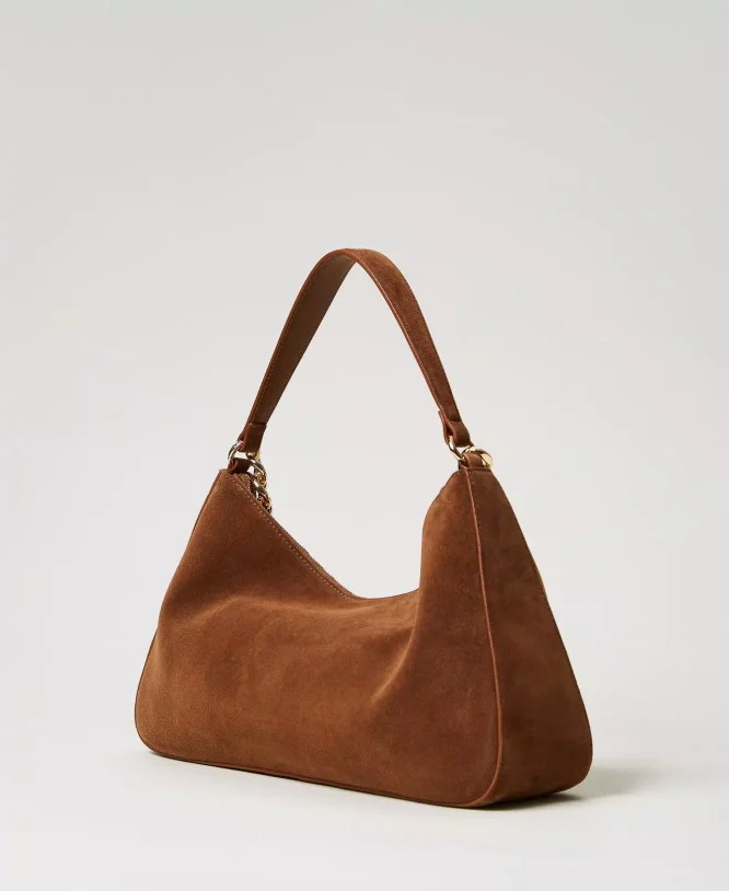 ‘LILIANE’ MEDIUM SUEDE ΤΣΑΝΤΑ (BROWN) TWINSET ΝΕΕΣ ΑΦΙΞΕΙΣ 5
