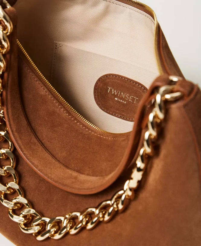 ‘LILIANE’ MEDIUM SUEDE ΤΣΑΝΤΑ (BROWN) TWINSET ΝΕΕΣ ΑΦΙΞΕΙΣ 6